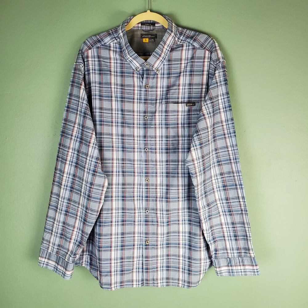 Eddie Bauer Men's Plaid Classic Fit Button Front Shirt Size 2XL